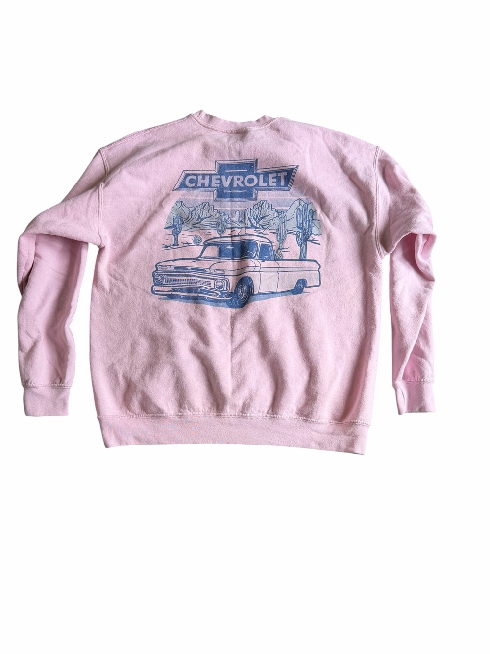🌟Chevrolet Men’s Unisex Pink Graphic Vintage Truck Crewneck Sweatshirt